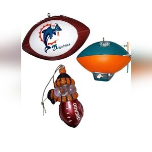 Nfl Miami Dolphins and Chicago Football Ornaments